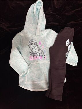 Disney Elsa Hoodie with Black Leggings